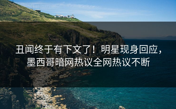 丑闻终于有下文了!明星现身回应,墨西哥暗网热议全网热议不断 丑闻终于有下文了!明星现身回应,墨西哥暗网热议全网热议不断