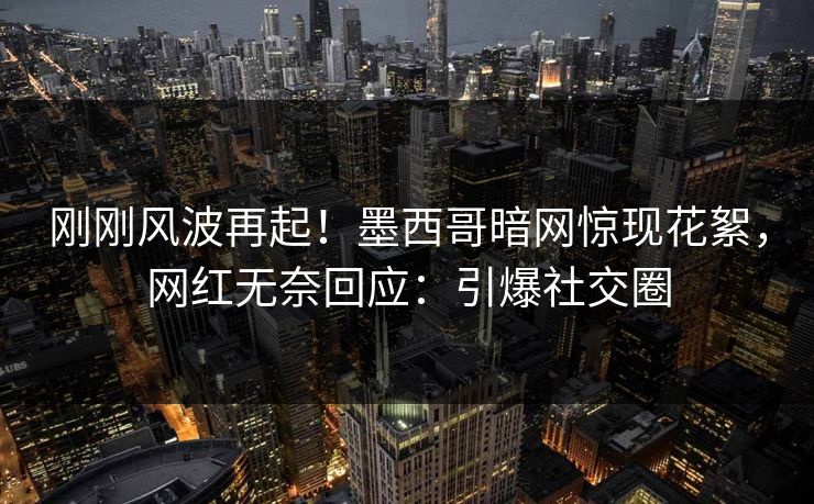 刚刚风波再起！墨西哥暗网惊现花絮，网红无奈回应：引爆社交圈