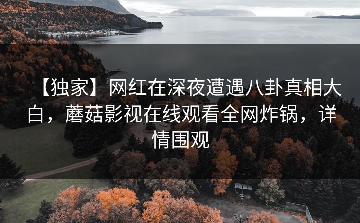 【独家】网红在深夜遭遇八卦真相大白，蘑菇影视在线观看全网炸锅，详情围观