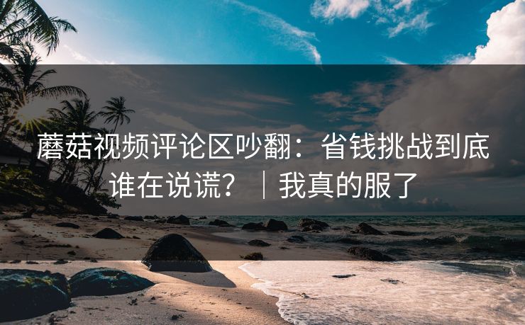 蘑菇视频评论区吵翻：省钱挑战到底谁在说谎？｜我真的服了